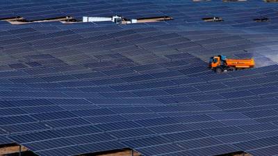 Una planta de energía solar fotovoltaica.