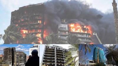 El edificio incendiado de Campanar, un año después.