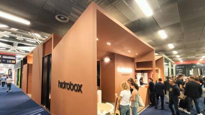 El estand de Hidrobox en la pasada edición de Cersaie, en Bolonia.