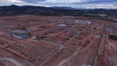 Trabajos de construcción de la gigafactoría de PowerCo en Sagunt.