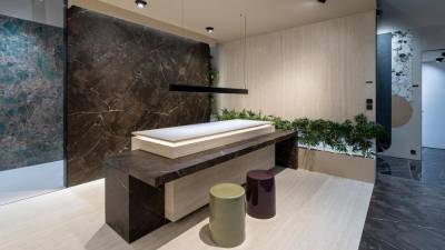 $!Detalle del estand de Porcelanosa en Cersaie 2024.