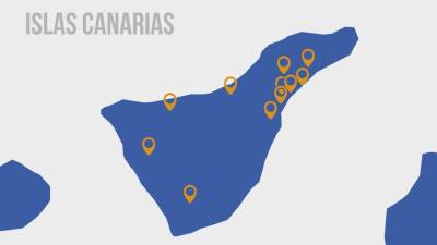 Mapa de los asociados de Grupo Ibricks en Tenerife.
