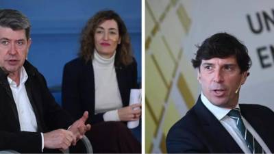 Los participantes en la mesa redonda de sectores del clúster cerámico de Castellón.